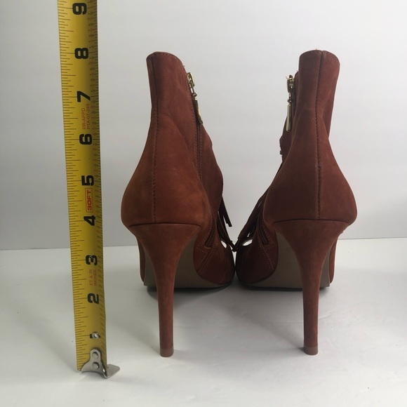 Sergio Zelcer Cognac Heels Peep Toe Shoes #8 - Picture 2 of 9